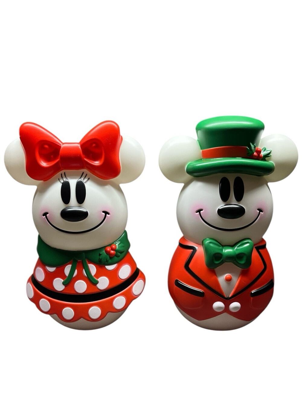 Disney Magic Holiday Mickey & Minnie Blow Mold Set 22” 23” Gemmy Christmas